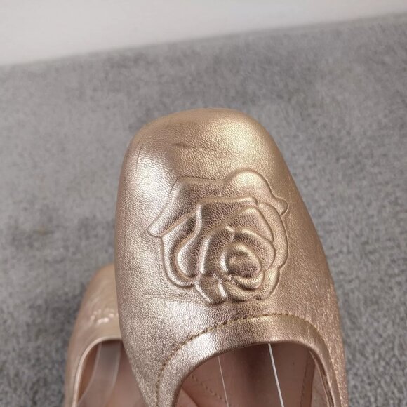 Taryn Rose Ballet Flats Rosalie Womens Size 5.5 Shoes Rose Gold Metallic Slip On - Picture 6 of 11